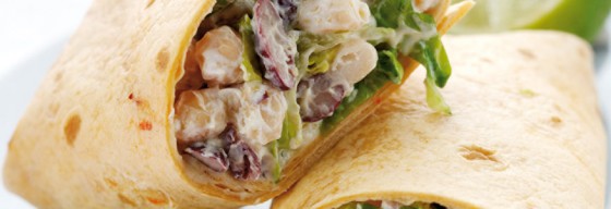 Three Bean Lettuce & Cream Cheese Wraps