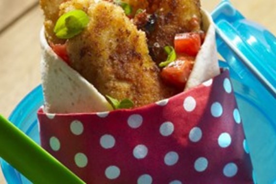 Breaded Fish Goujons with Tomato Salsa